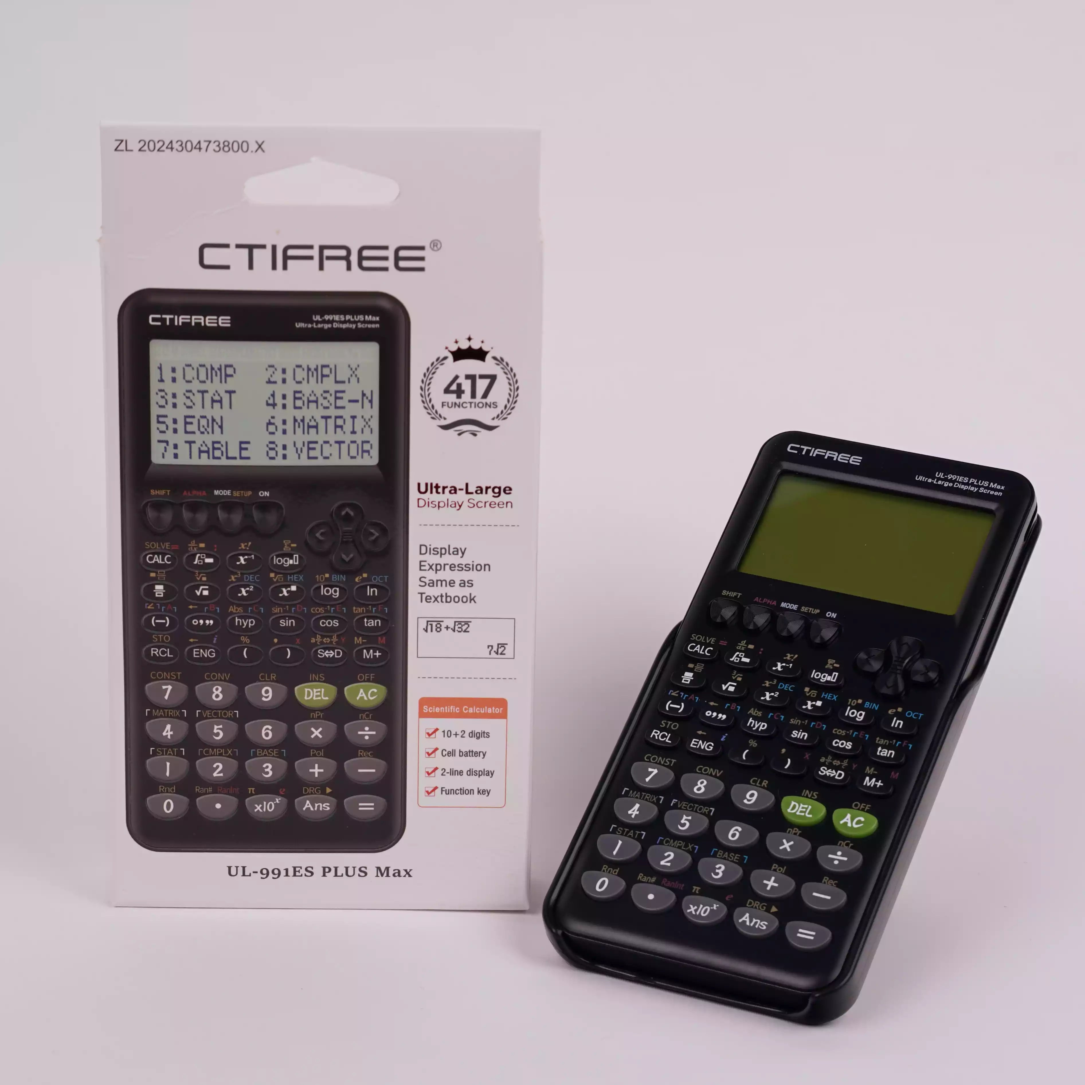CTIFREE UL-991TI PLUS Max - Grande Calculatrice avec Stylo Gel HU19003