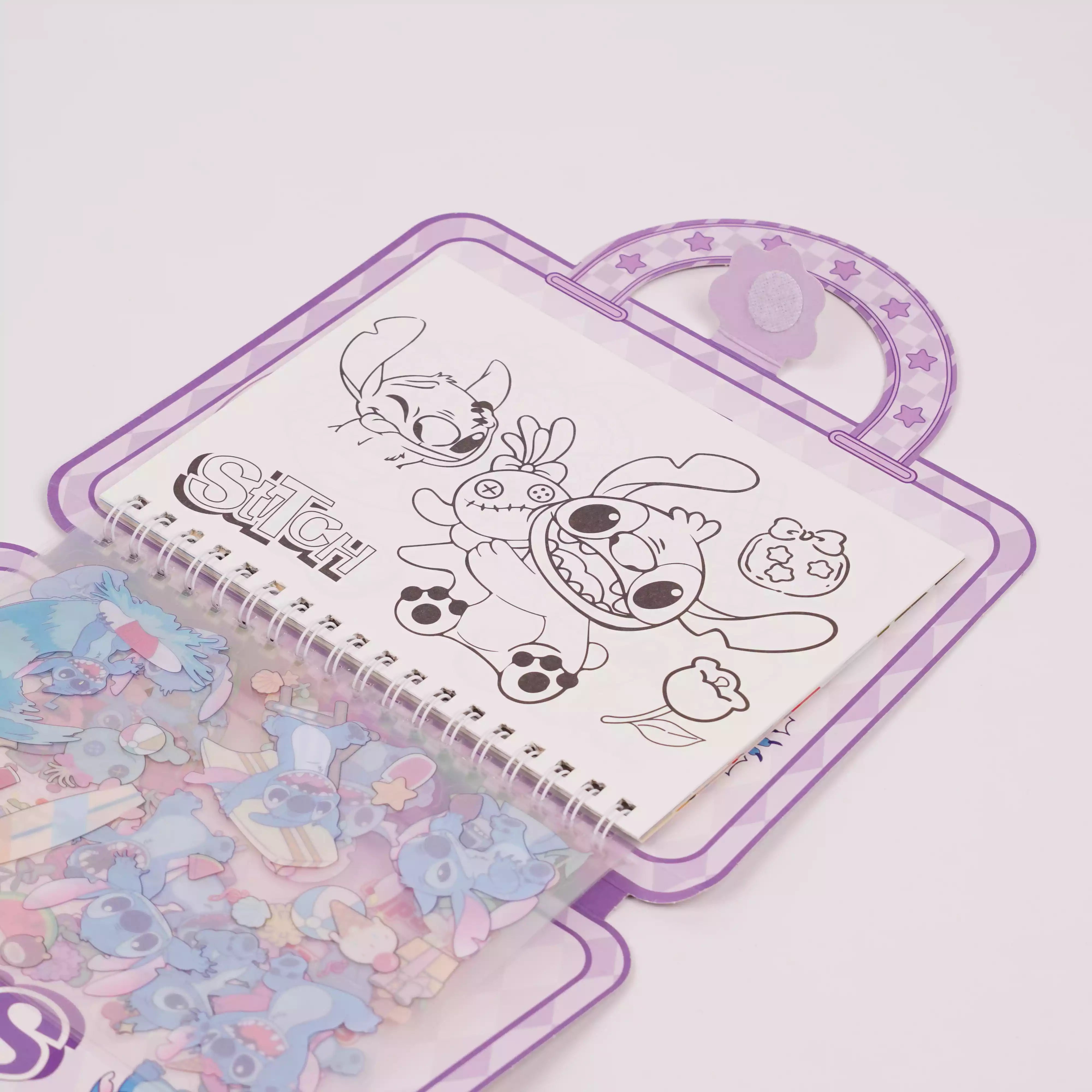 Stitch Sticker Pack – 4 scènes + 4 pages de stickers + feuilles de coloriage   HU20013