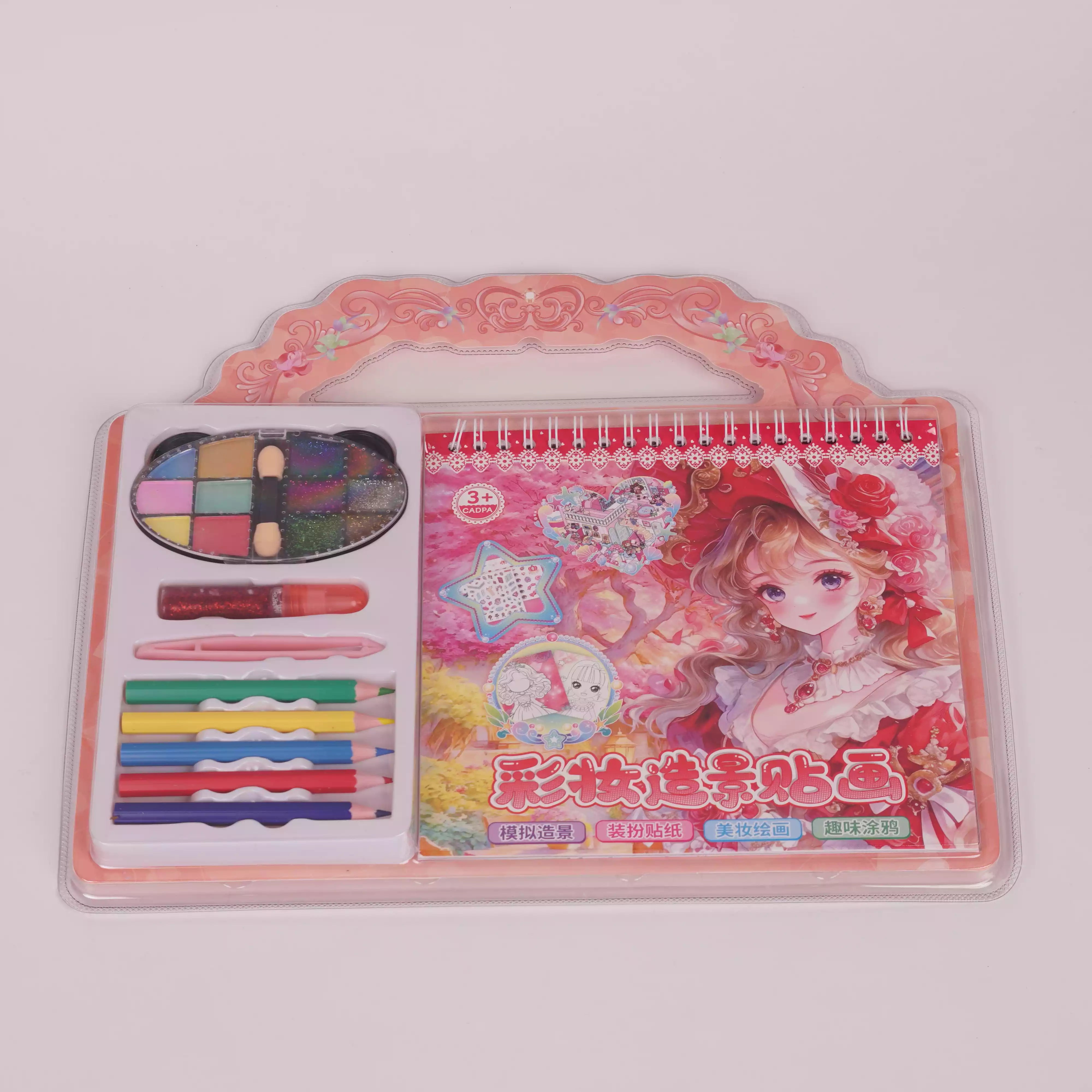 Kit Coloriage Stickers Crayons Maquillage scènes – Algérie | Hugeunivers