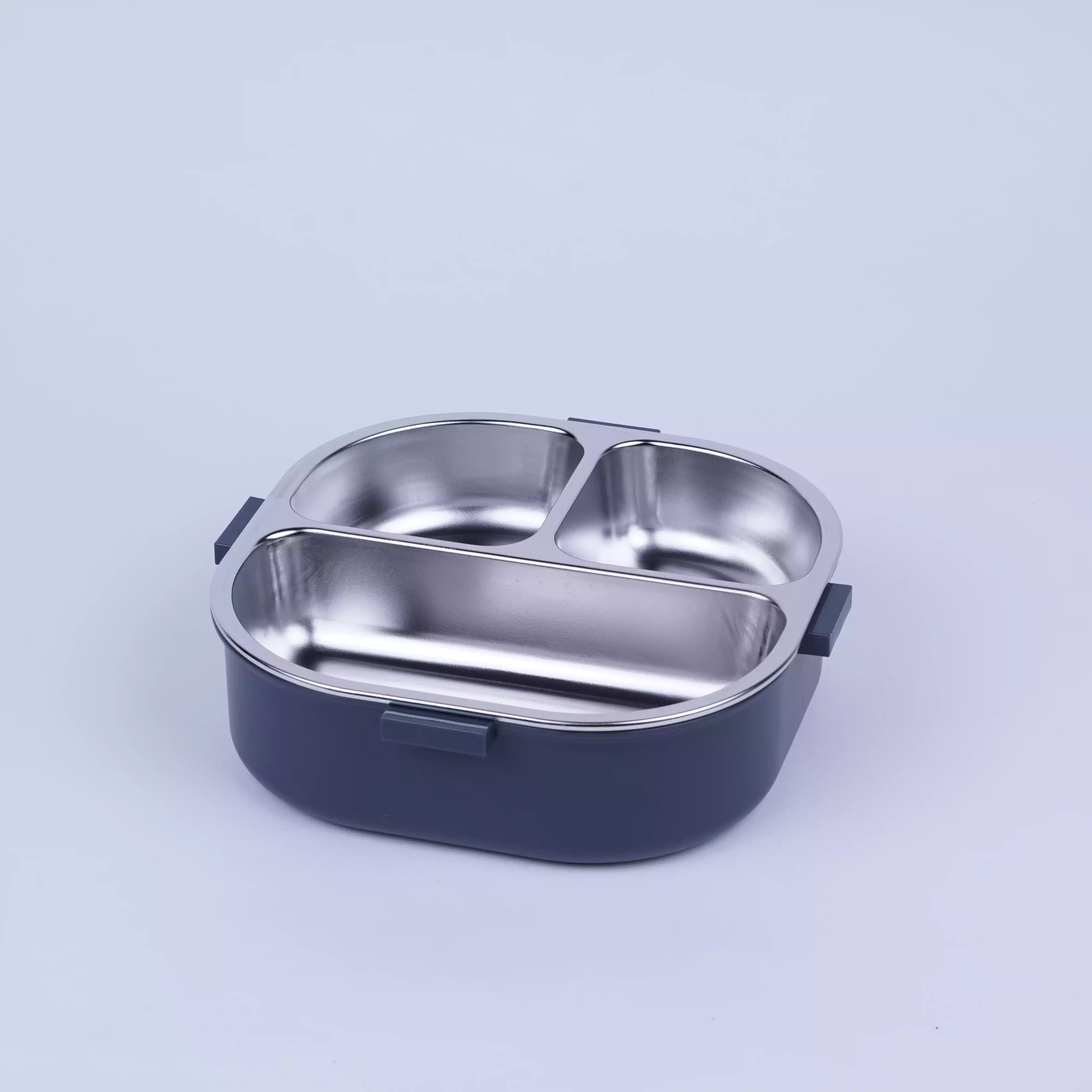 Lunch Box Enfant 3 Compartiments + Boîte Fruits et Soupe – Dinosaure, Inox avec Cuillère HU08048