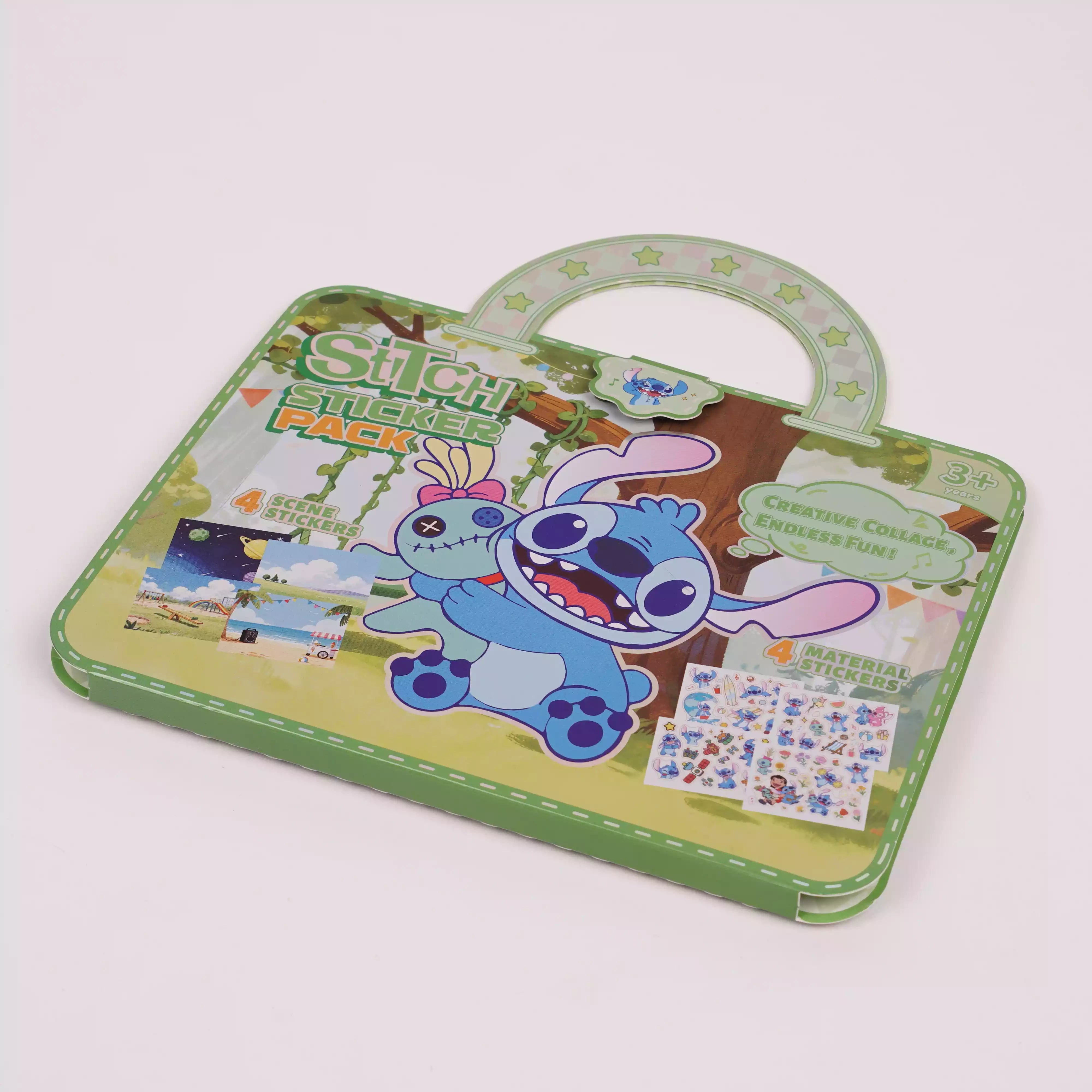 Stitch Sticker Pack – 4 scènes + 4 pages de stickers + feuilles de coloriage   HU20013