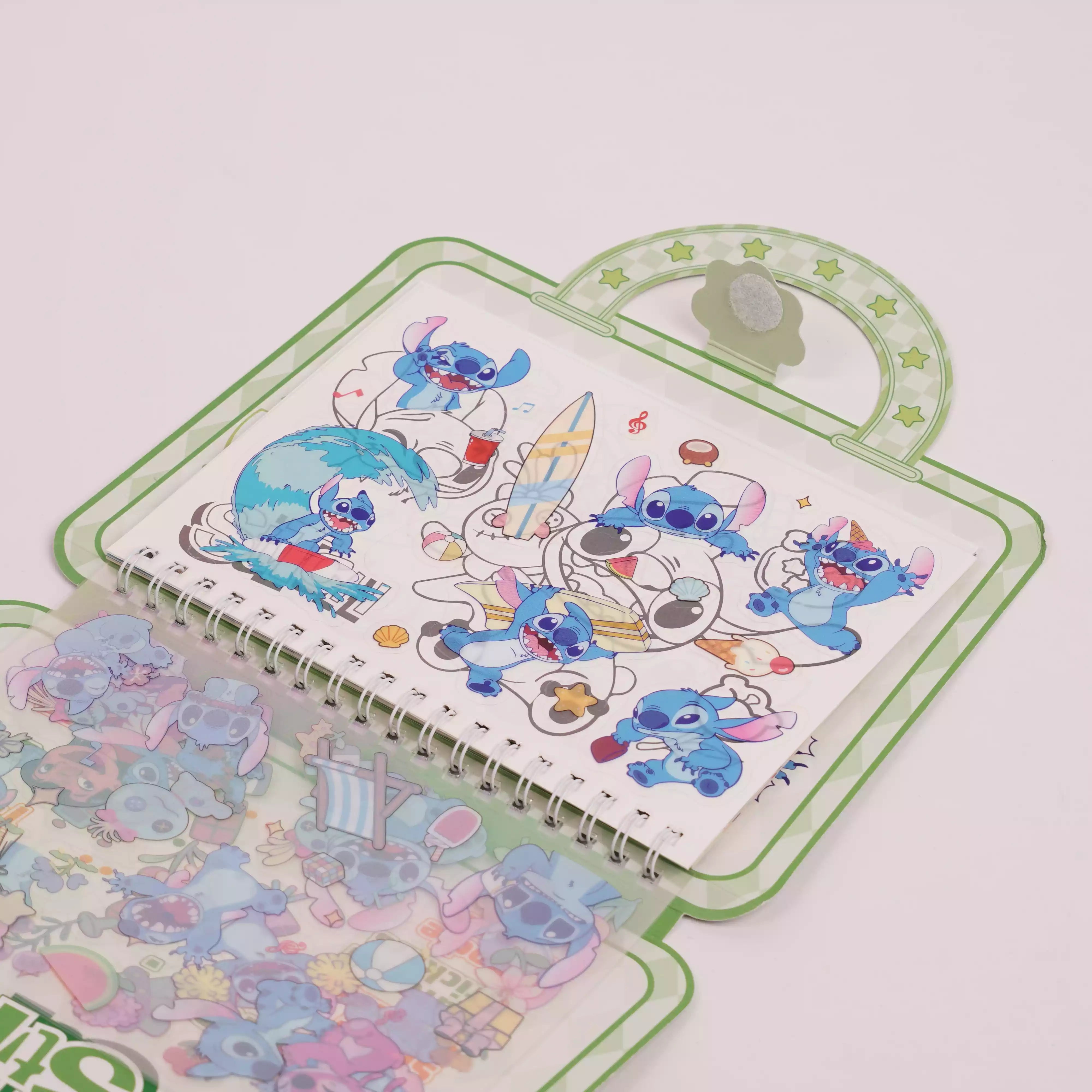 Stitch Sticker Pack – 4 scènes + 4 pages de stickers + feuilles de coloriage   HU20013