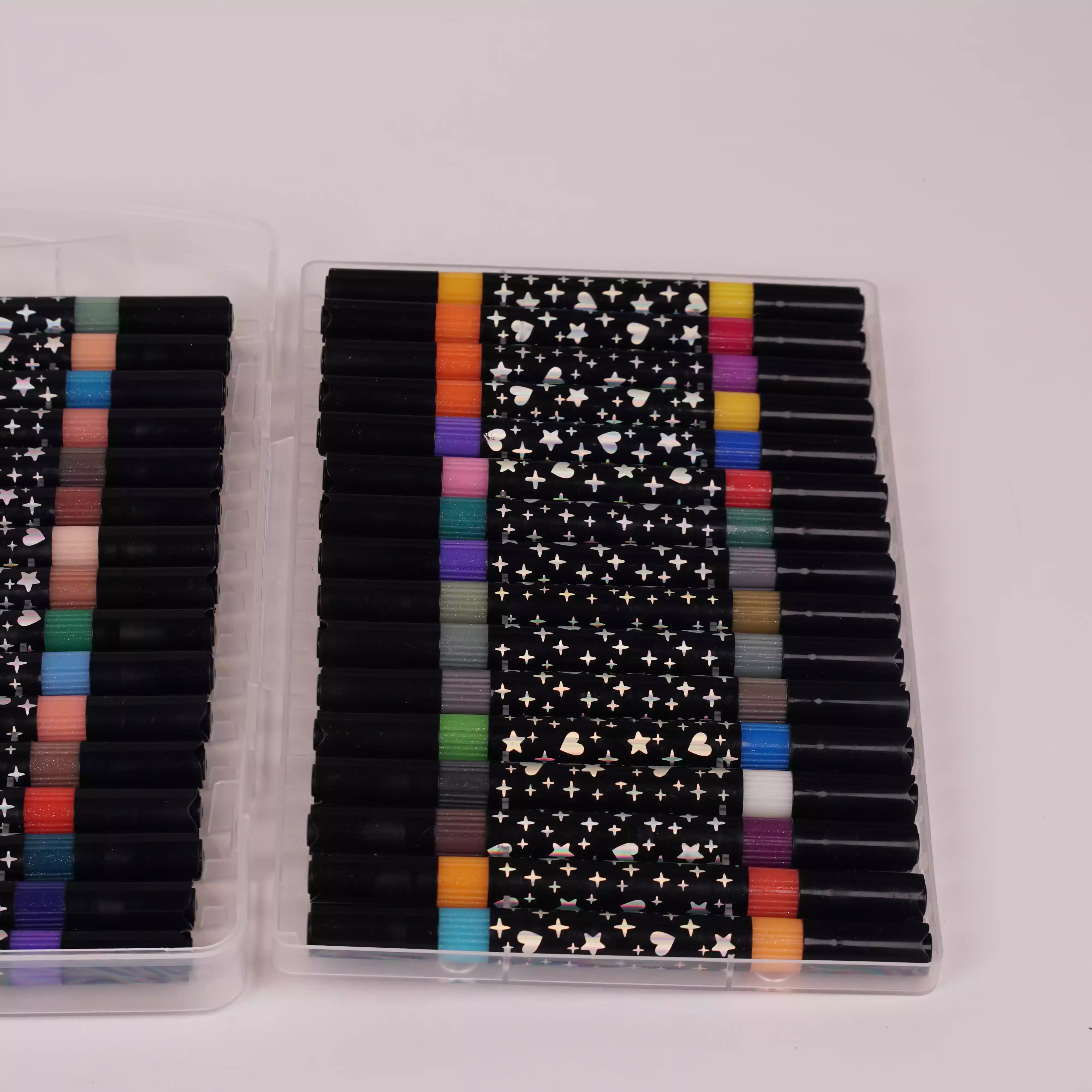 Marqueurs Double Tête Brillants 96 Couleurs