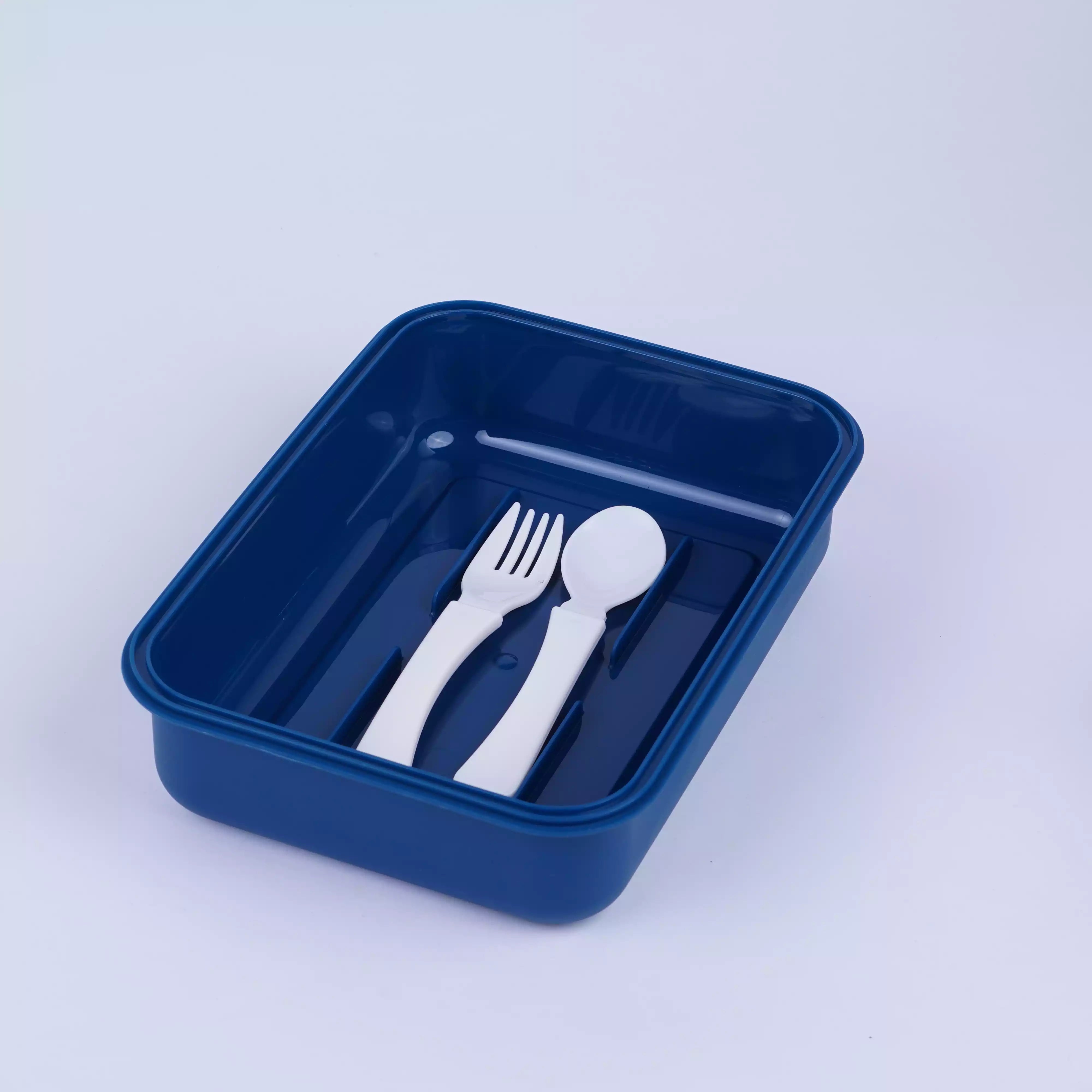 Lunch Box Inox 3 Compartiments avec Cuillère et Fourchette   HU08055