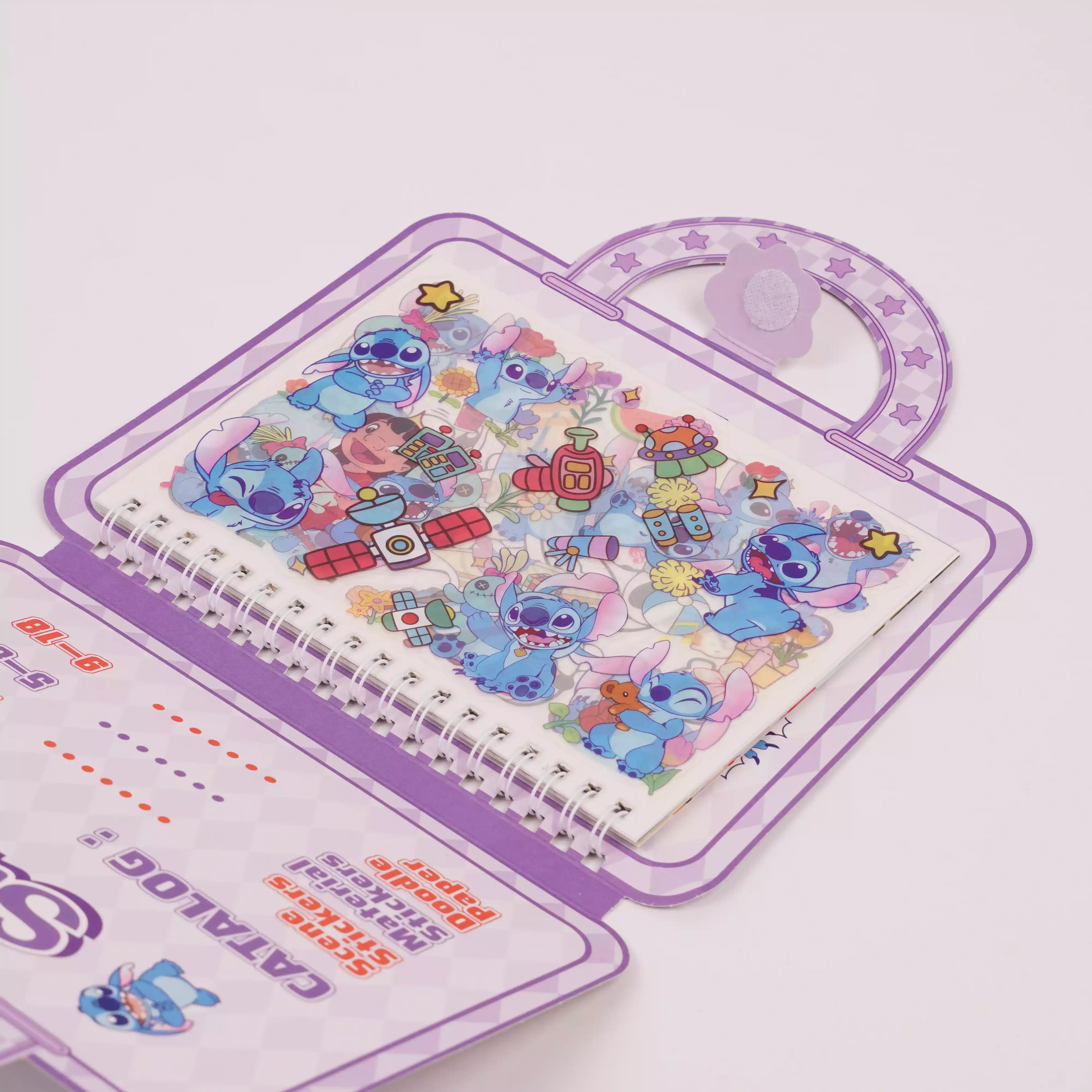 Stitch Sticker Pack – 4 scènes + 4 pages de stickers + feuilles de coloriage   HU20013