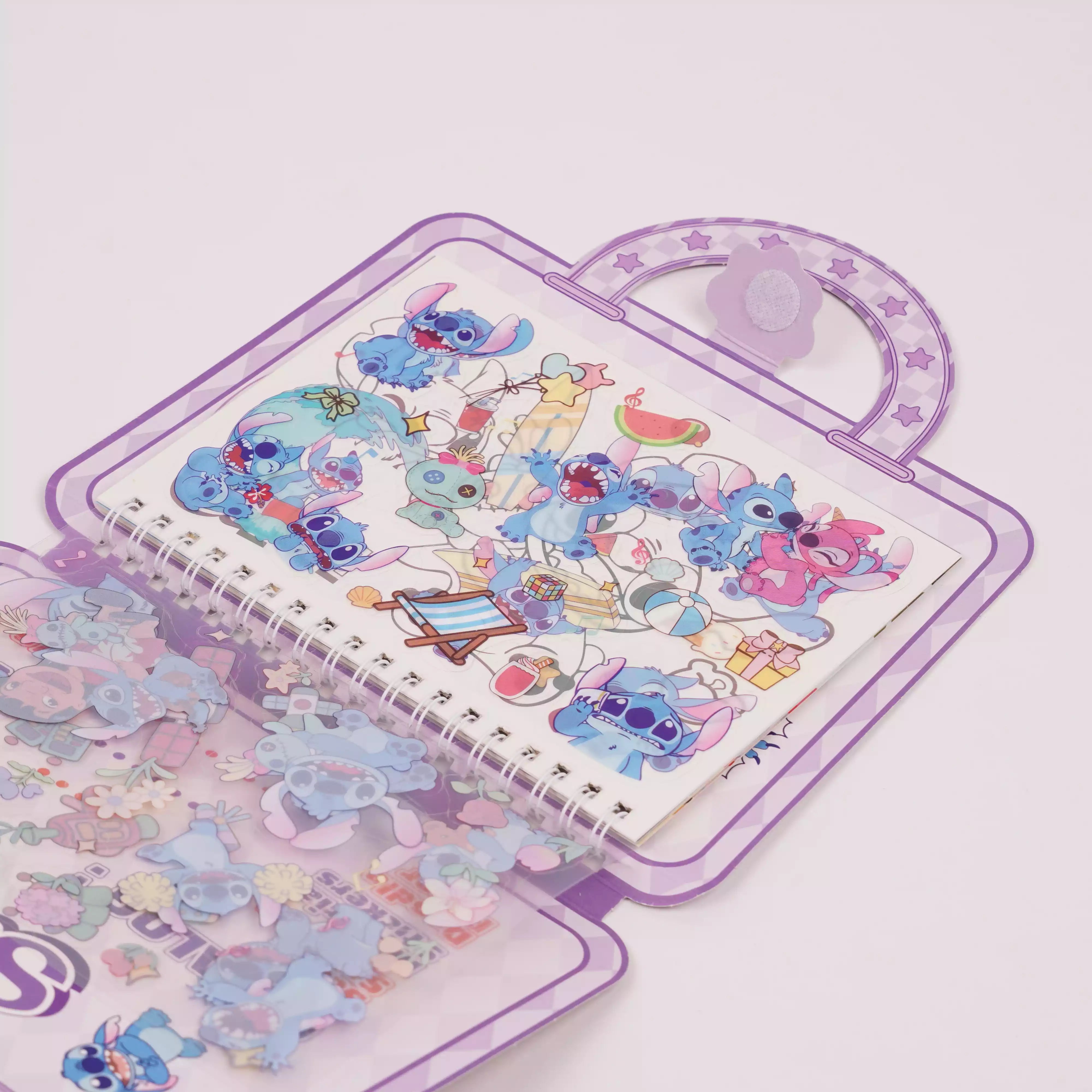 Stitch Sticker Pack – 4 scènes + 4 pages de stickers + feuilles de coloriage   HU20013