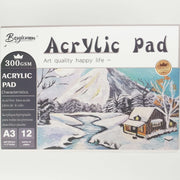 Acrylic pad packaging with a winter landscape illustration and Boyuan branding.