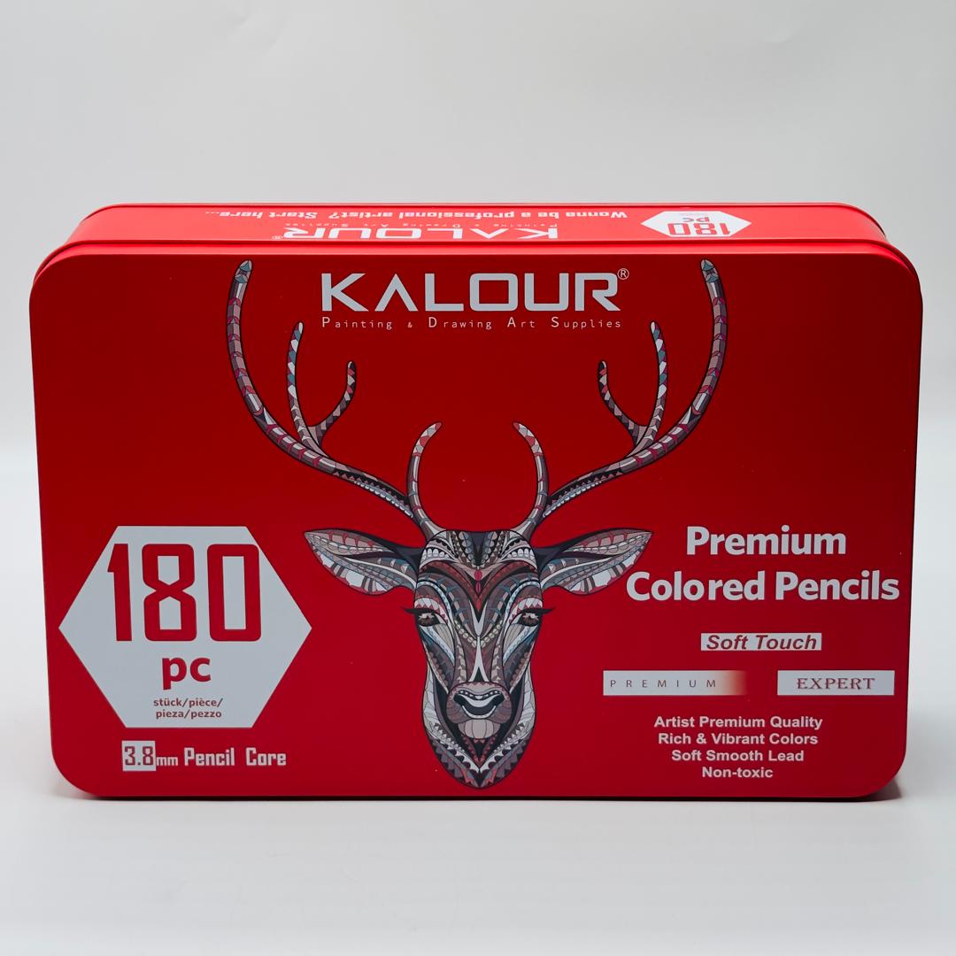 Coffret 180 Crayons de Couleur Professionnels Kalour - Boîte Métalique HU01661