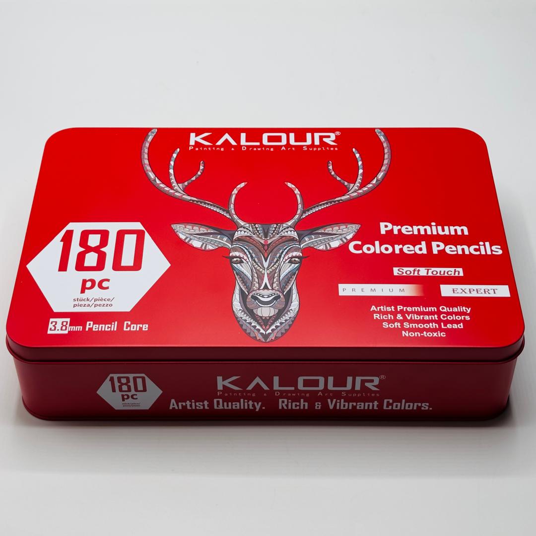 Coffret 180 Crayons de Couleur Professionnels Kalour - Boîte Métalique HU01661