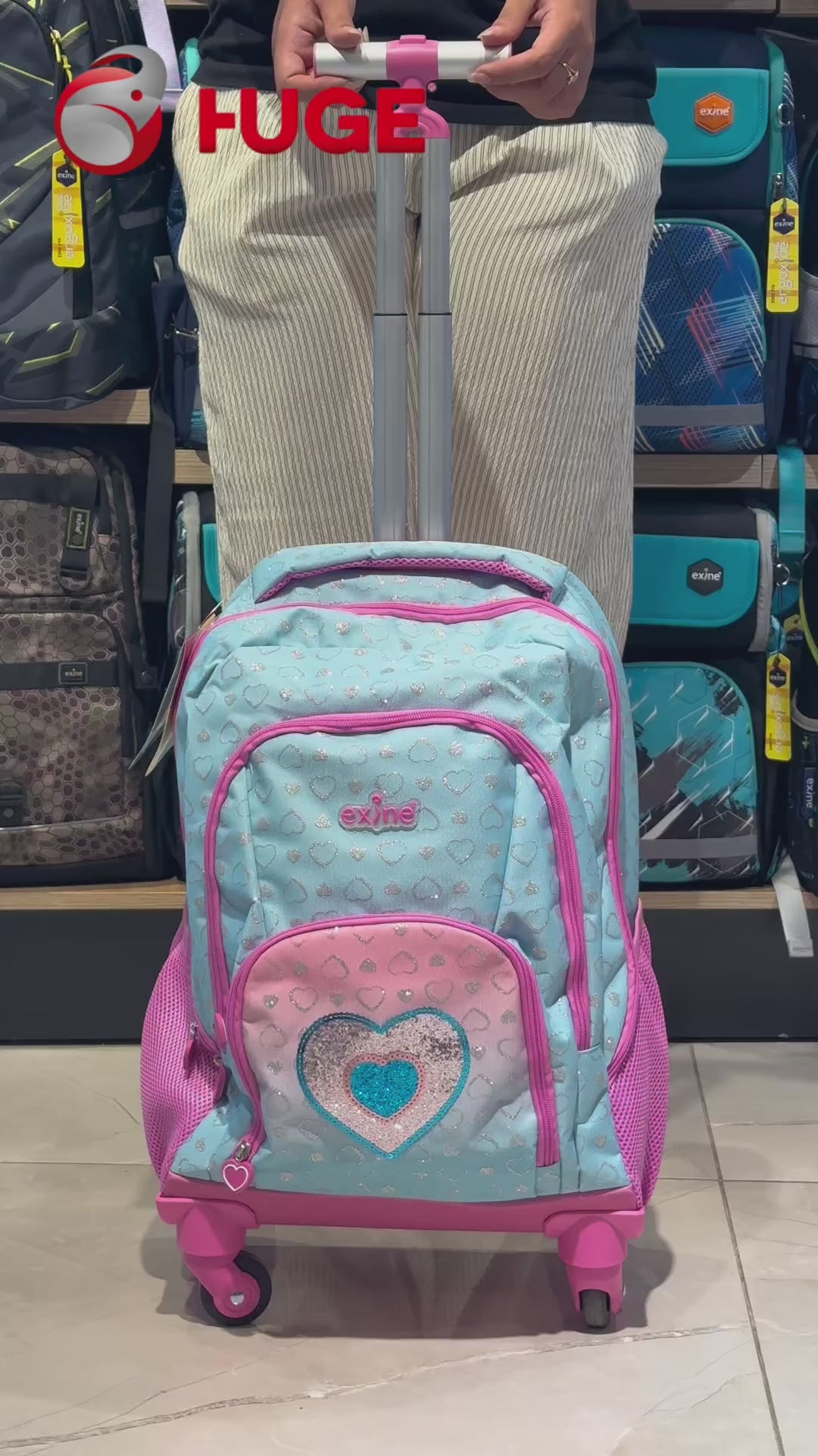 Charger la vidéo : SAC A DOS EXINE 3PCS IS03808 Fille et garçon  - 4ème primaire → 1ère collège